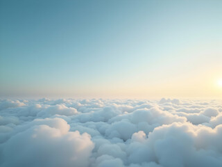 Serene cloudy sky aerial view for text placement featuring a soft horizon line ideal for inspirational quotes and minimalist design projects or presentations