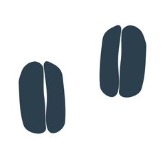 シンプルなキリンの足跡のシルエット