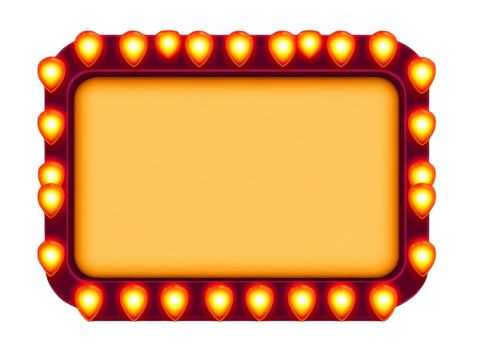 Isolated Neon Sign Rectangle With Lights Border Illustration