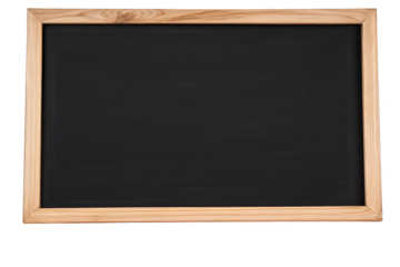 Isolated Photo of Wooden Frame Chalkboard on Transparent Background