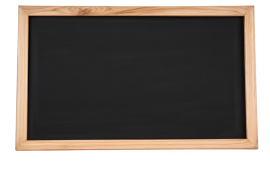 Isolated Photo of Wooden Frame Chalkboard on Transparent Background