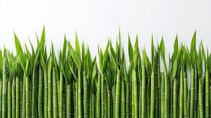Clean sugarcane display with green tops, freshness and purity emphasized