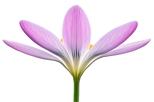 Isolated Pink Floral Bloom With Delicate Petals And Green Stem Illustration - Powered by Adobe