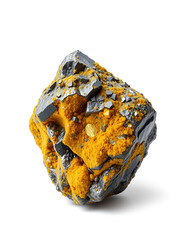 ilmenite (titanium ore) from Froland, Norway isolated on white background