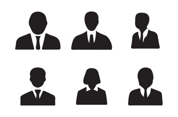 Black User profile login icon vector set. User icons for app or web site. User avatar icon or button. Person icon. Vector Illustration