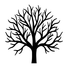 Obraz premium tree without leaves, PNG Tree scene silhouette no leavs no root