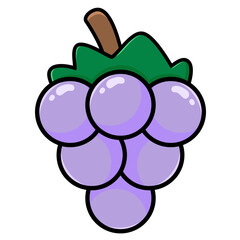 Grape Purple illustration icon line vector 2d style