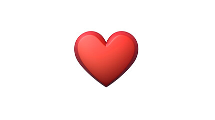 A classic red heart emoji with a subtle gradient, symbolizing love, affection, or like. isolated on transparent background.
