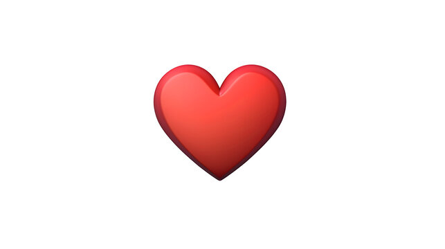 A classic red heart emoji with a subtle gradient, symbolizing love, affection, or like. isolated on transparent background.