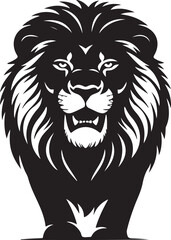 Roaring Majesty: Lion Vector Silhouette- Roaring Lion Illustration- Roaring Lion Vector Stock. 