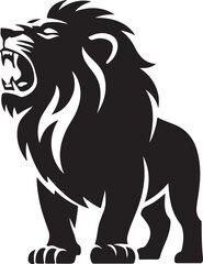 Roaring Majesty: Lion Vector Silhouette- Roaring Lion Illustration- Roaring Lion Vector Stock. 