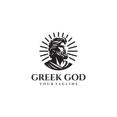 Greek Ancient Deity Logo vector illustration