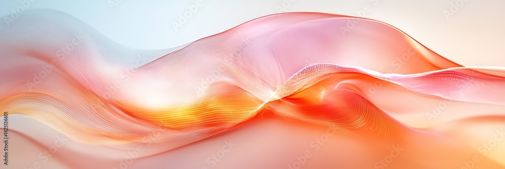 Poster abstract flowing lines with warm color gradients creates a modern backdrop