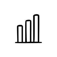 Obraz premium Outline Handdrawn Bar Graph Icon