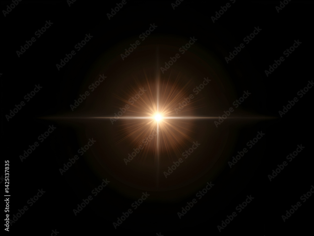 Aufkleber striking lens flare effect, a luminous burst of light emanating from the center, radiating energy an