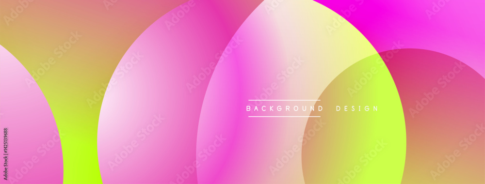 Poster abstract colorful background. overlapping circles create vibrant gradients, blending pink, yellow, o