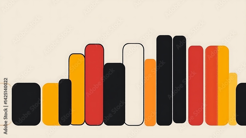 Poster abstract geometric shapes with color blocks.