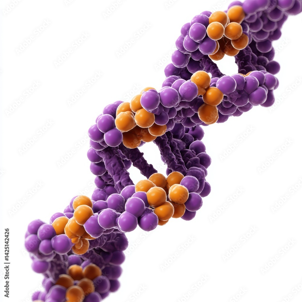 Poster a vibrant, 3d representation of a dna double helix, featuring colorful nucleotides interconnected in