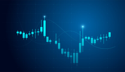 A Finance trade chart elements for up trend financial objects concepts vector, illustration