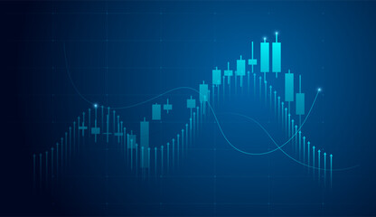 The vector of digital technology fantastic charts design. A growht Charts of Finance trade i market and blue chart elements for up trend financial objects concepts vector, illustration