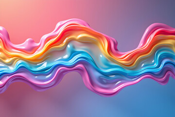 Vaporwave Aesthetic, A Fluid Rainbow Ribbon Cascade, Blending Vibrant Colors in a Modern and Dreamlike Composition, Perfect for Digital Art and Abstract Designs