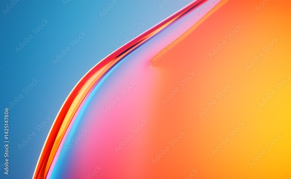 Poster abstract fluidic symphony: a captivating abstract composition of vibrant colors smoothly blending an