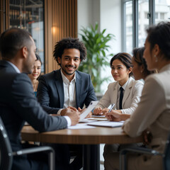 Multi Ethnic Business People Having Business Meeting