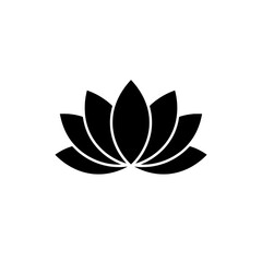 Elegant Lotus Silhouette: A captivating, high-contrast silhouette of a lotus flower, symbolizing purity, enlightenment, and serenity. The stark graphic evokes a sense of calm and spiritual resonance.