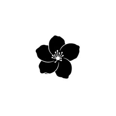 Silhouette Blossom: A captivating monochrome silhouette of a delicate blossom, evoking simplicity and elegance, perfect for conveying themes of nature and tranquility.