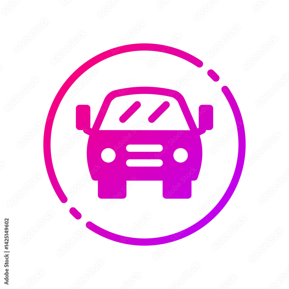 Poster design illustration graphic of front car circle icon with gradient style. suitable for ui, mobile de