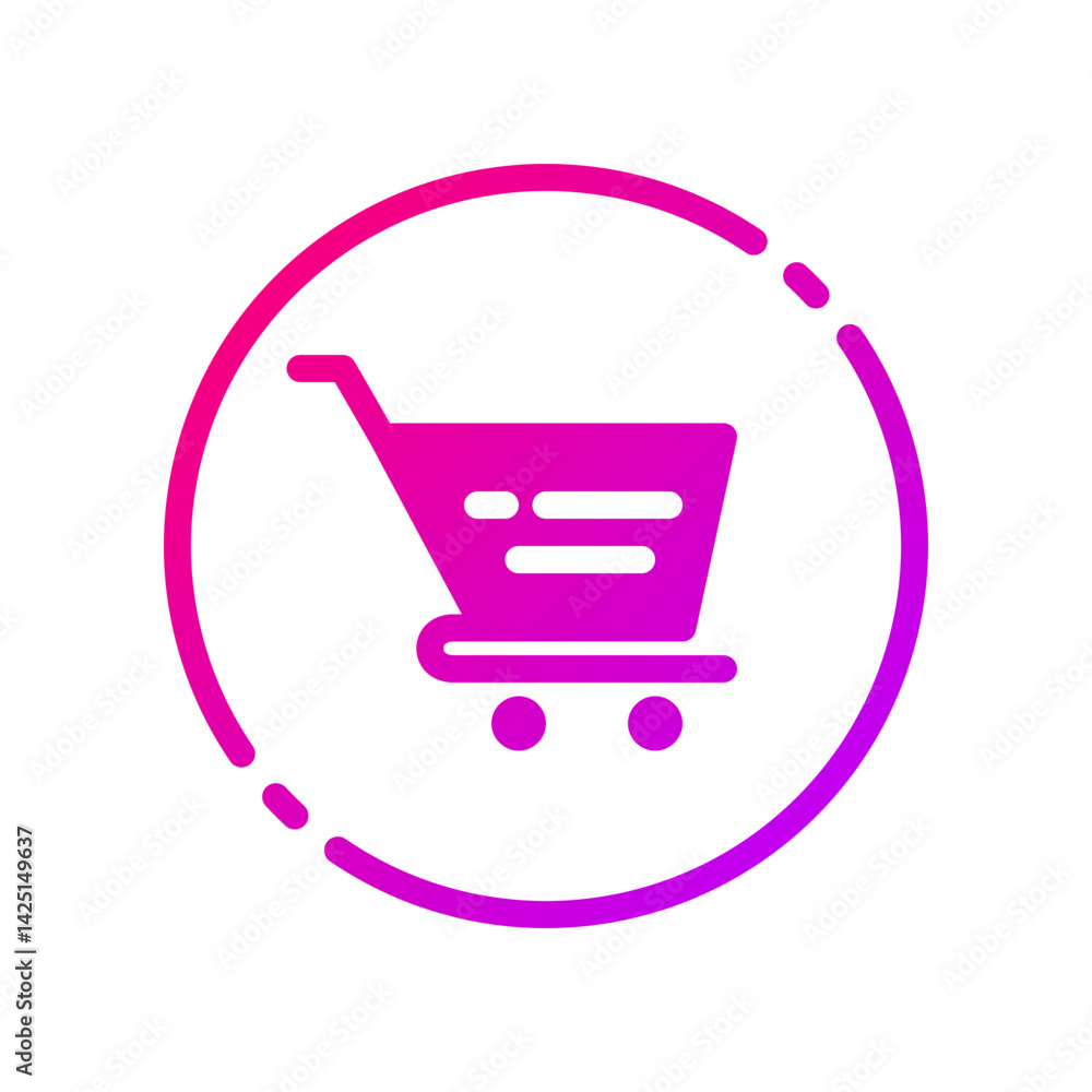 Poster design illustration graphic of shopping cart icon with gradient style. suitable for ui, mobile desig