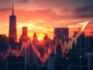 City Sunset Stock Market