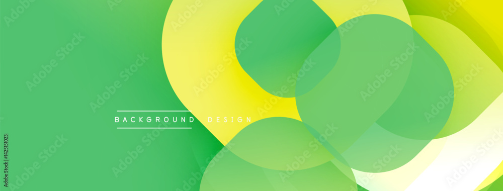 Leinwandbilder Abstract background features overlapping circles, gradients from yellow to green. Modern design evokes freshness, simplicity. Text reads background design. Clean aesthetic.