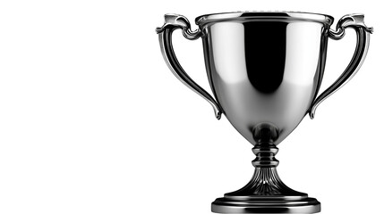Fototapeta premium Photorealistic Silver Trophy Isolated on Black Background Realistic 3D Illustration
