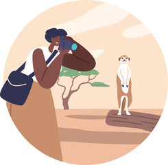 Woman taking photos safari tour