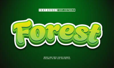 Editable 3D forest green text effect in natural style.
