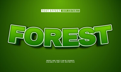 Editable 3D forest green text effect in natural style.