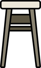 Flat Design of Stool Chair – Home Furniture Vector