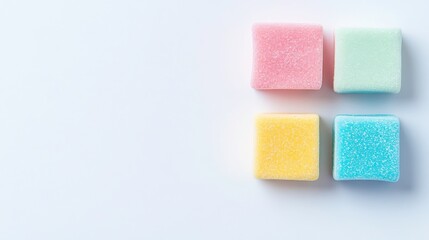 Colorful Licorice Pieces on White Background