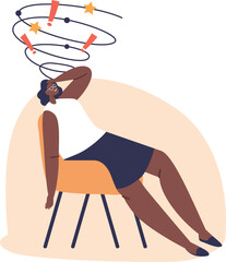 Woman suffering from dizziness vector illustration