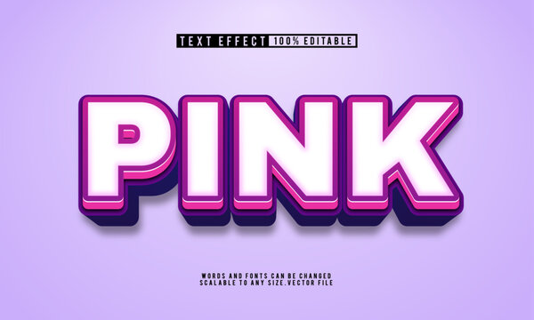 Editable pink and purple text effect with soft gradient tones, ideal for cute themes.