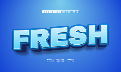Editable fresh text effect with a vibrant blue background, ideal for dynamic designs.