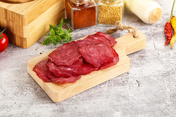 Smoked beef meat - Pastrami slices