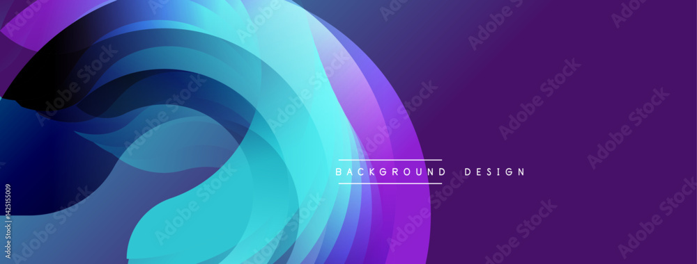Leinwandbilder abstract flowing layers create dynamic gradient effect. blue, purple hues blend seamlessly. modern d