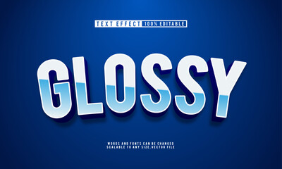 Editable 3D glossy text effect template, sleek and stylish design