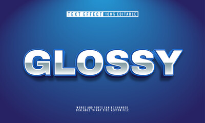 Editable 3D glossy text effect template, sleek and stylish design