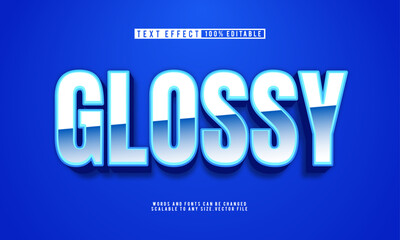 Editable 3D glossy text effect template, sleek and stylish design