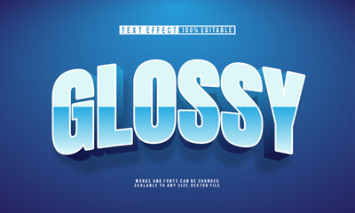 Editable 3D glossy text effect template, sleek and stylish design
