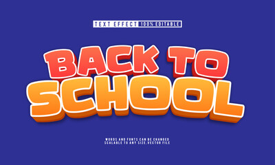 Back to school 3D editable text effect, perfect for education designs