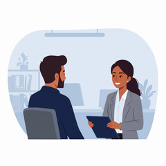 Job Interview: Candidate and Interviewer Talking